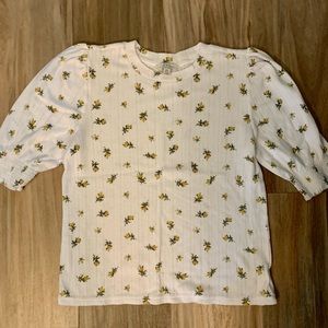 Lucky Brand Floral Short Sleeve Top Size Medium